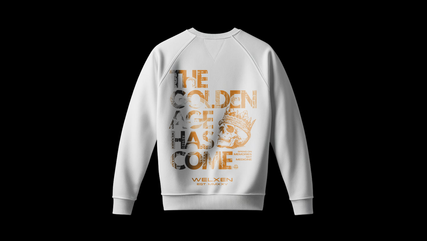 White "Golden Age" Sweatshirt.